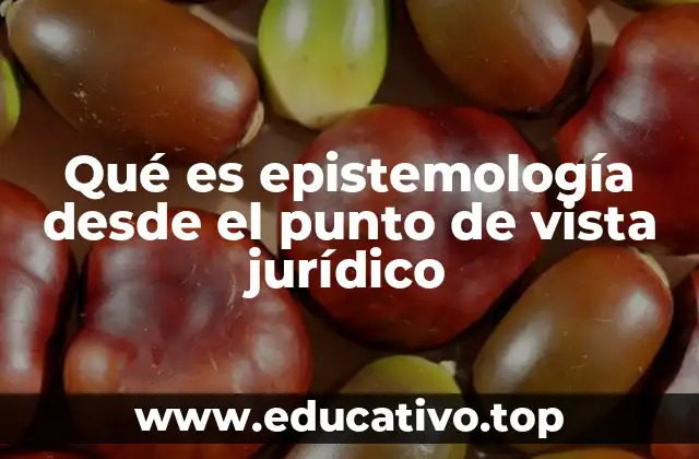 Qué es epistemología desde el punto de vista jurídico
