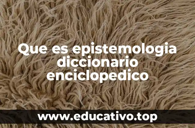 Que es epistemologia diccionario enciclopedico