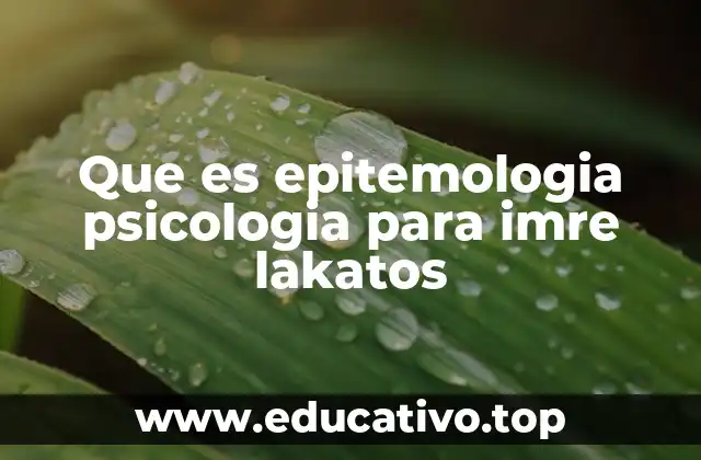 Que es epitemologia psicologia para imre lakatos