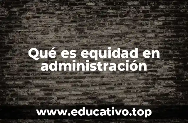 Qué es equidad en administración