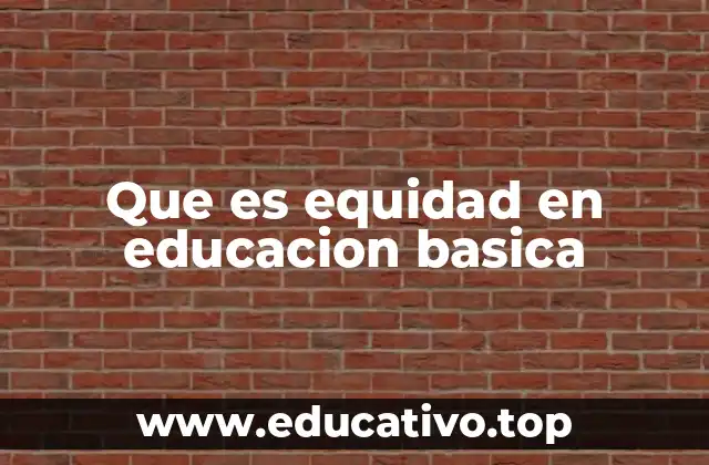 Que es equidad en educacion basica