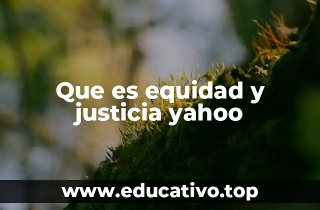 Que es equidad y justicia yahoo