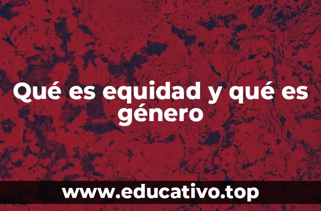 Qué es equidad y qué es género