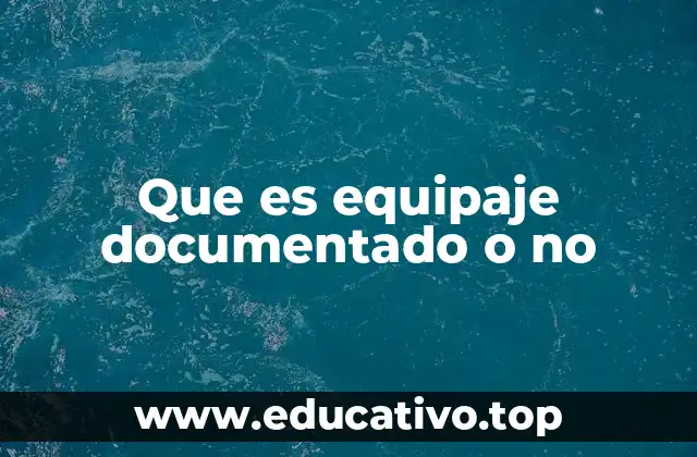Que es equipaje documentado o no