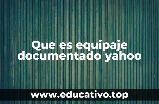 Que es equipaje documentado yahoo