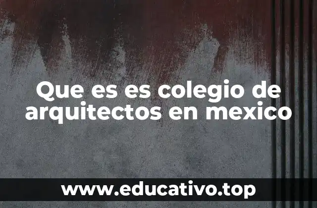 Que es es colegio de arquitectos en mexico