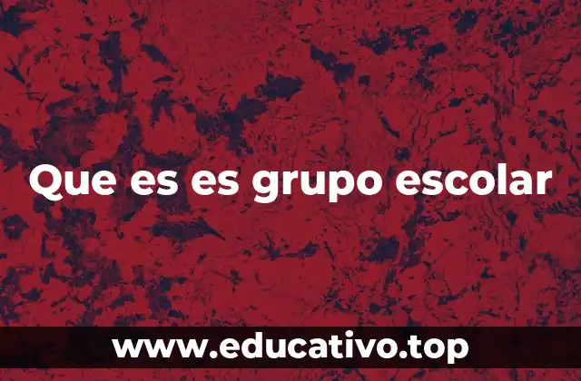 Que es es grupo escolar