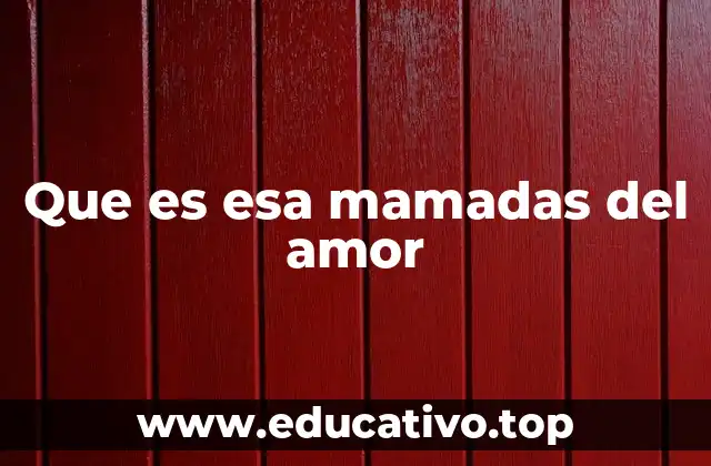 Que es esa mamadas del amor