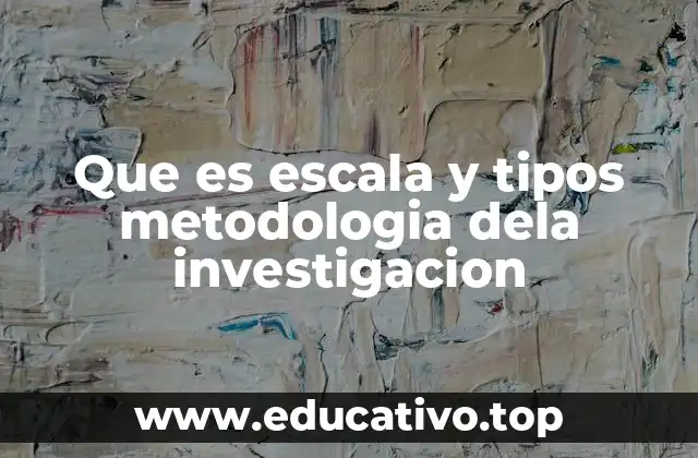 Que es escala y tipos metodologia dela investigacion