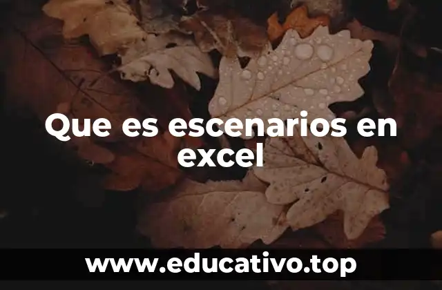 Que es escenarios en excel