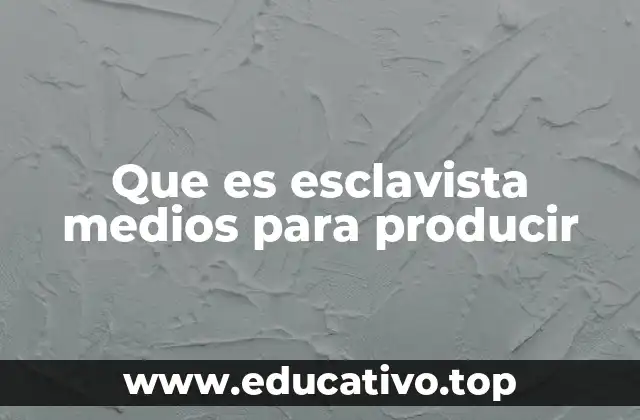 Que es esclavista medios para producir