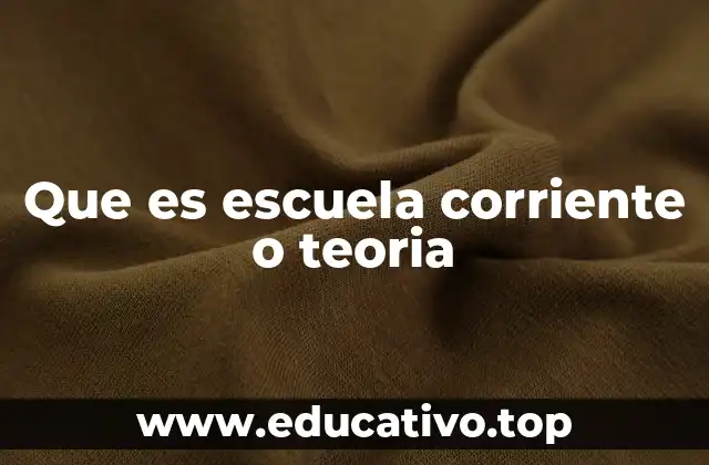 Que es escuela corriente o teoria