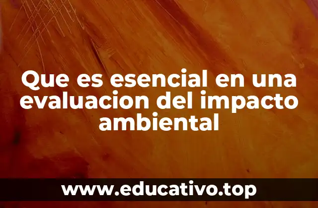 Que es esencial en una evaluacion del impacto ambiental