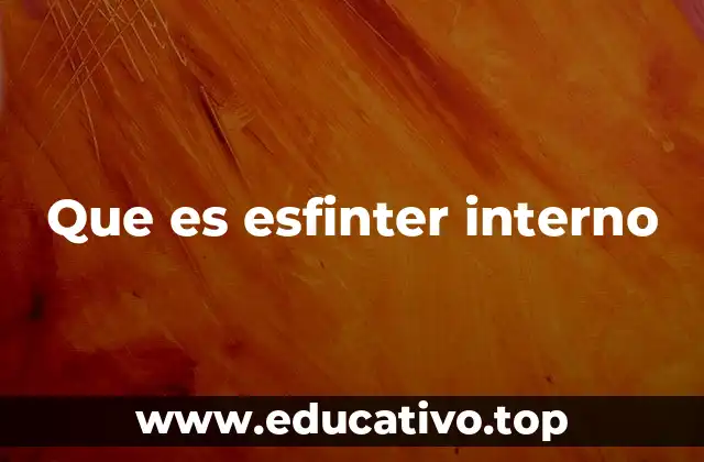Que es esfinter interno