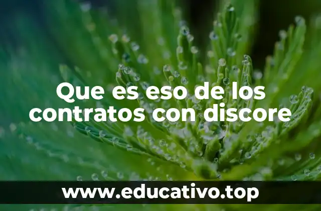 Que es eso de los contratos con discore