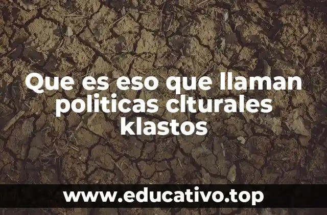 Que es eso que llaman politicas clturales klastos