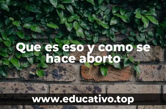 Que es eso y como se hace aborto