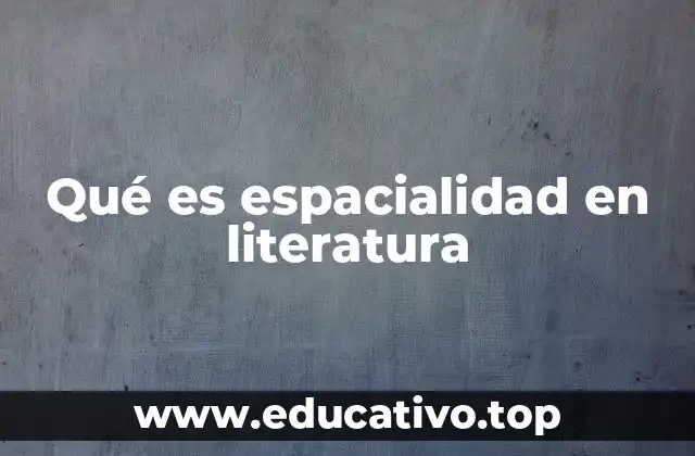 Qué es espacialidad en literatura