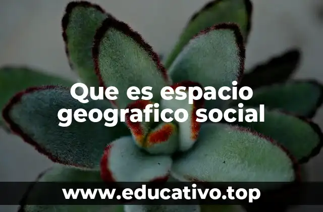 Que es espacio geografico social