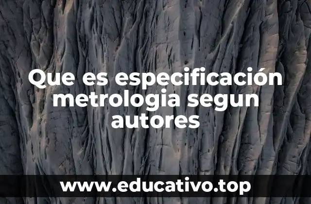 Que es especificación metrologia segun autores