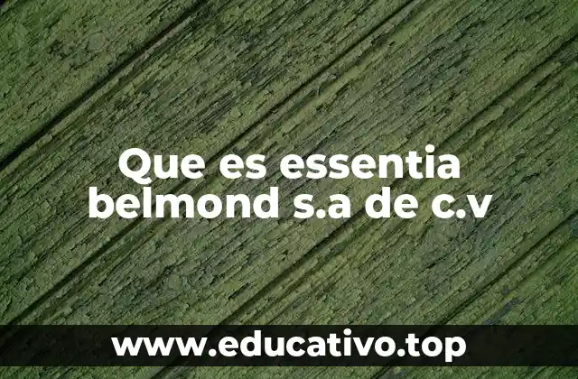 Que es essentia belmond s.a de c.v
