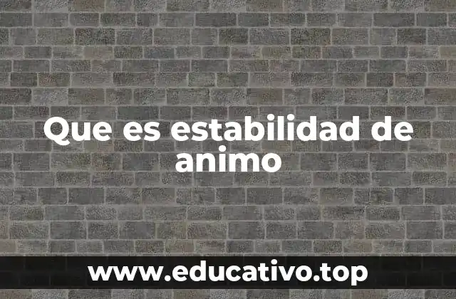 Que es estabilidad de animo