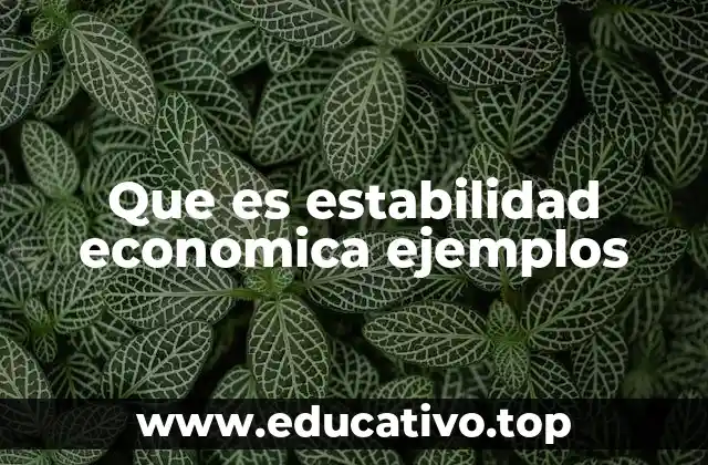 Que es estabilidad economica ejemplos