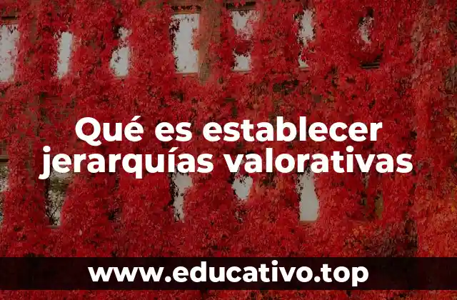 Qué es establecer jerarquías valorativas
