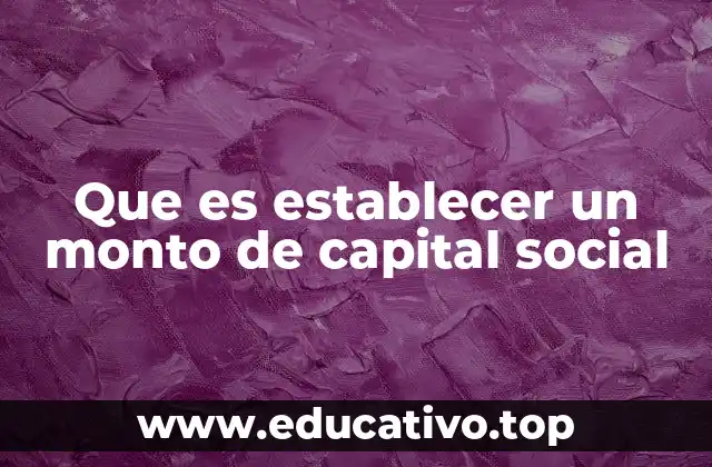 Que es establecer un monto de capital social