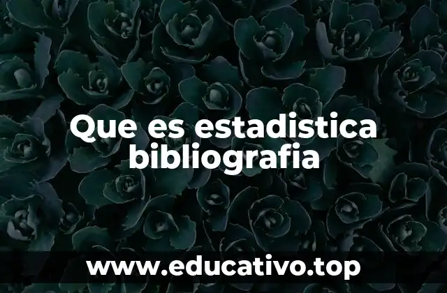Que es estadistica bibliografia