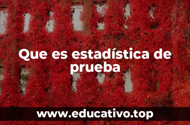 Que es estadística de prueba