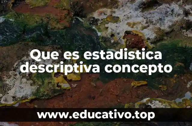 Que es estadistica descriptiva concepto