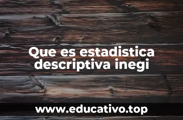 Que es estadistica descriptiva inegi