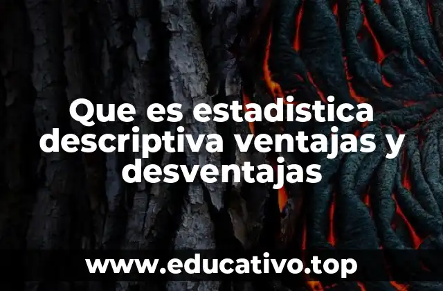 Que es estadistica descriptiva ventajas y desventajas