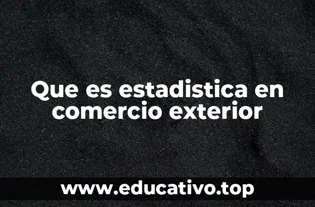 Que es estadistica en comercio exterior