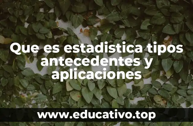 Que es estadistica tipos antecedentes y aplicaciones