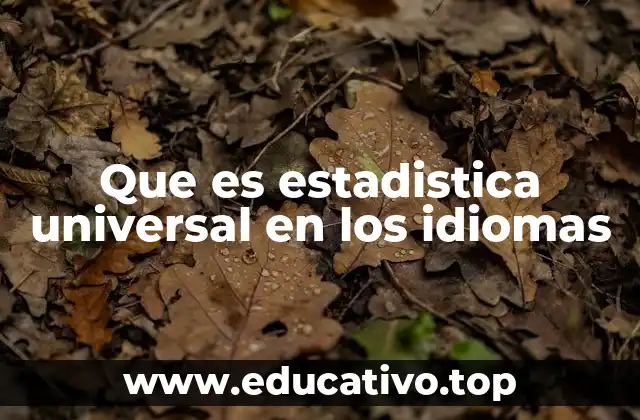 Que es estadistica universal en los idiomas