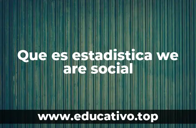 Que es estadistica we are social