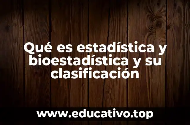 Qué es estadística y bioestadística y su clasificación
