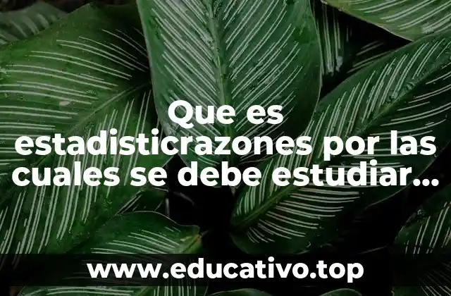 Que es estadisticrazones por las cuales se debe estudiar estadistica