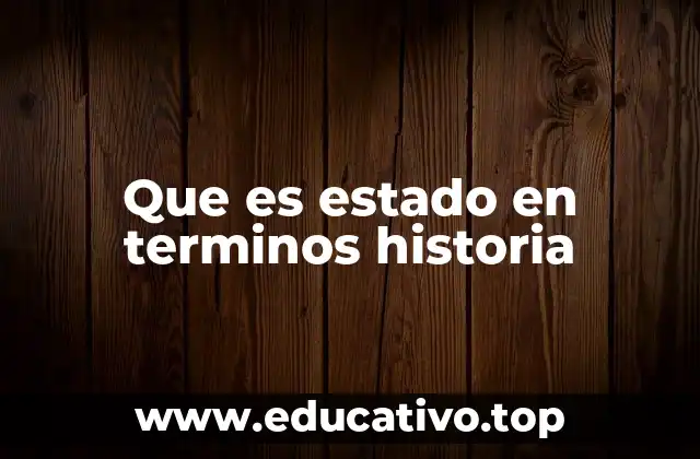 Que es estado en terminos historia