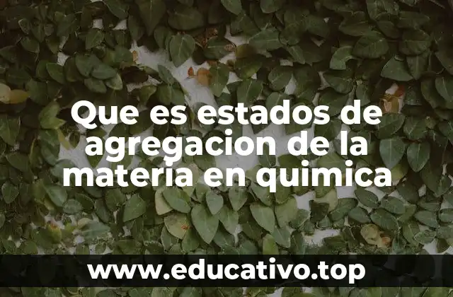 Que es estados de agregacion de la materia en quimica