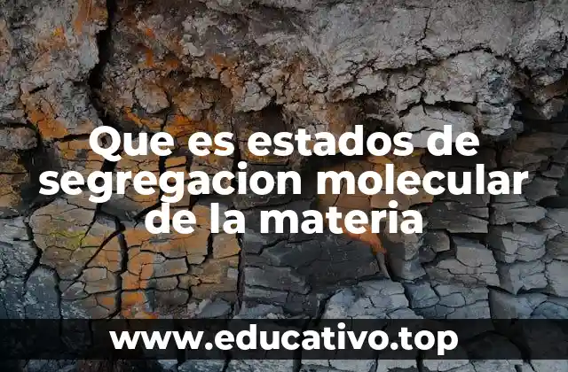 Que es estados de segregacion molecular de la materia