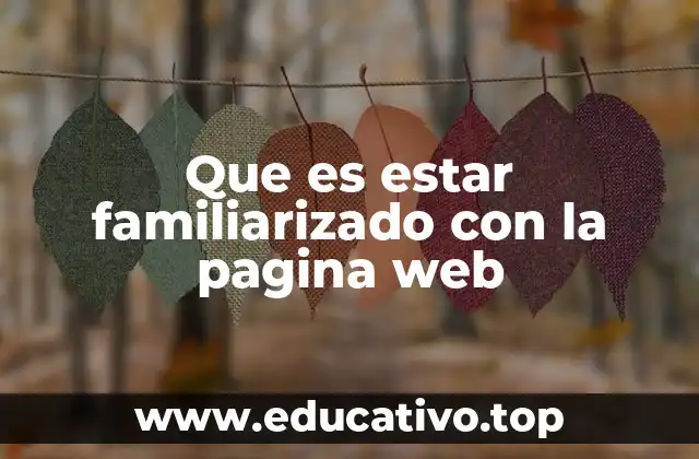 Que es estar familiarizado con la pagina web