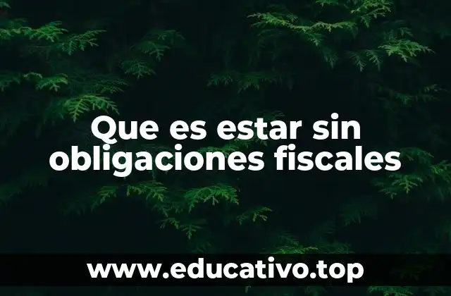 Que es estar sin obligaciones fiscales