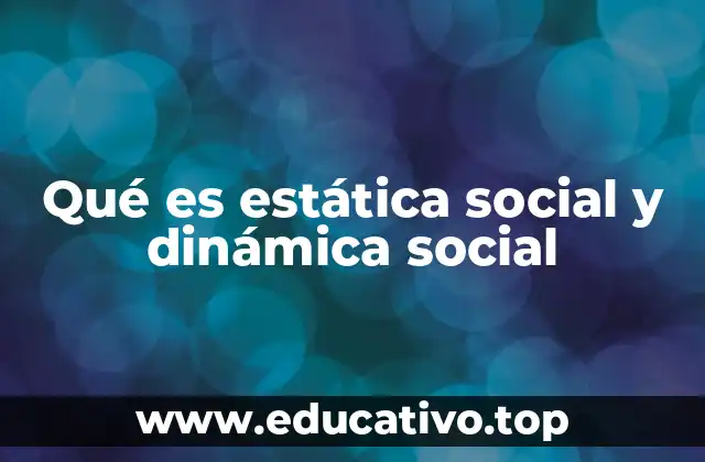 Qué es estática social y dinámica social