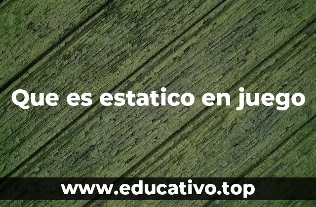 Que es estatico en juego