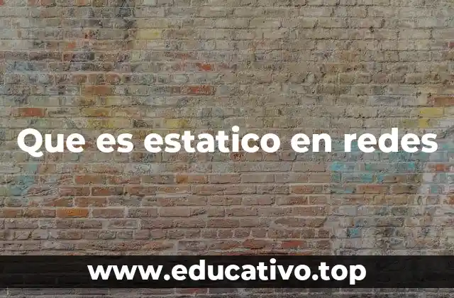 Que es estatico en redes