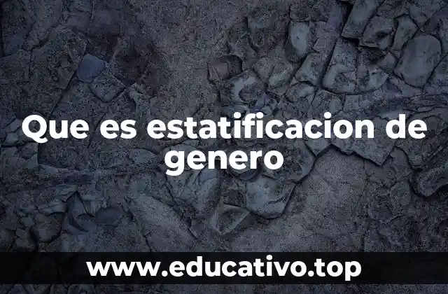 Que es estatificacion de genero
