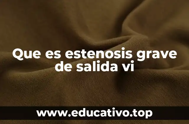 Que es estenosis grave de salida vi